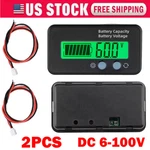 2PC Green DC6-100V Lcd Digital Battery Capacity Monitor Indicator Voltage Meter. Fixed Price $13.48.