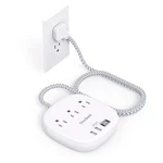 One Beat Flat Plug Power Strip 6FT Extension Cord 3 Outlets 4 Usb Ports - White. Fixed Price $12.99.