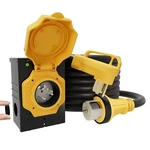 50AMP 15FT Generator Cord With Pre-drilled Power Inlet Box, Yellow Plug. Fixed Price $158.18.
