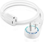 's 1 Foot White Flat Plug Extension Cord - 360 Rotating Single Outlet, Indoor. Fixed Price $21.42.