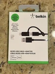 Belkin 3FFT Iphone Connector + Micro Usb Cable - Black. Fixed Price $7.95.