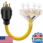 Lazmumi 30A Generator Adapter Cord, 4-PRONG L14-30P 4X 5-20R Outlets, 1.5FT. Fixed Price $66.90.