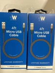 (4)JUST Wireless Jw Ft. Micro Usb Cable For Android Devices Extra Strength. Fixed Price $8.79.