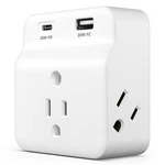 Kmc Usb-c Pd Surge Protector 3-OUTLET Wall Tap, Power Delivery White. Fixed Price $16.92.