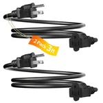2 Pack 3FT Extension Prong 16 Gauge Awg Heavy Duty Power Cord, Nema 5-15P. Fixed Price $12.15.