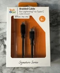 Tech & Go 6FT Usb Braided Charge Cable For Iphone Ipad To Type - New Black. Fixed Price $5.75.