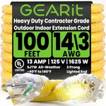 100 Ft Outdoor Extension Cord 14/3 Gauge Sjtw Awg, 3-PRONG Heavy Duty Power. Fixed Price $144.99.