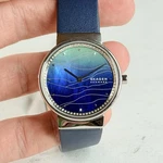 Skagen Annelie SKW2903 Blue Mother Of Pearl Crystal Bezel Women's Leather Watch. Fixed Price $47.24.