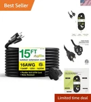 Go Green 15 Ft Heavy-duty Outdoor Extension Cord Moisture Resistant & Durable. Fixed Price $20.89.