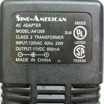 Sino-american Ac Adapter A41209 Power Supply 11VDC 800MA. Fixed Price $20.20.