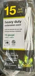 Go Green Power Inc. 15FT Extension Cord With 3 Outlets White. Fixed Price $13.99.