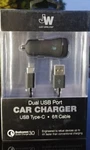 Just Wireless - Dual Usb Type Ac Power Car Adapter 17W / 3.4 Amp 6FT Cable New. Fixed Price $13.99.
