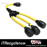 1FT Nema L5-20P 12AWG Power Cord Plug Adapter To 3X L5-20R Temp Jobsite 1ST Ph.. Fixed Price $49.99.