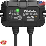 Noco Genius GEN5X1: 1-BANK, 5A Onboard Battery Charger Per 12V Waterp. Fixed Price $101.99.