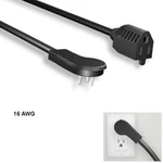 Kentek Ft 16AWG Low Profile Angled Power Extension Cord Nema 5-15P/R 13A/125V. Fixed Price $12.33.