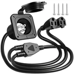 15 Amp Ac Port Plug, 125V Power Inlet Socket Integrated Dual 18" Extension Cord. Fixed Price $22.61.