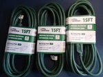 3X Honderson Indoor Outdoor Extension Cord Weatherproof With Lighted 15FT, Green. Fixed Price $43.91.